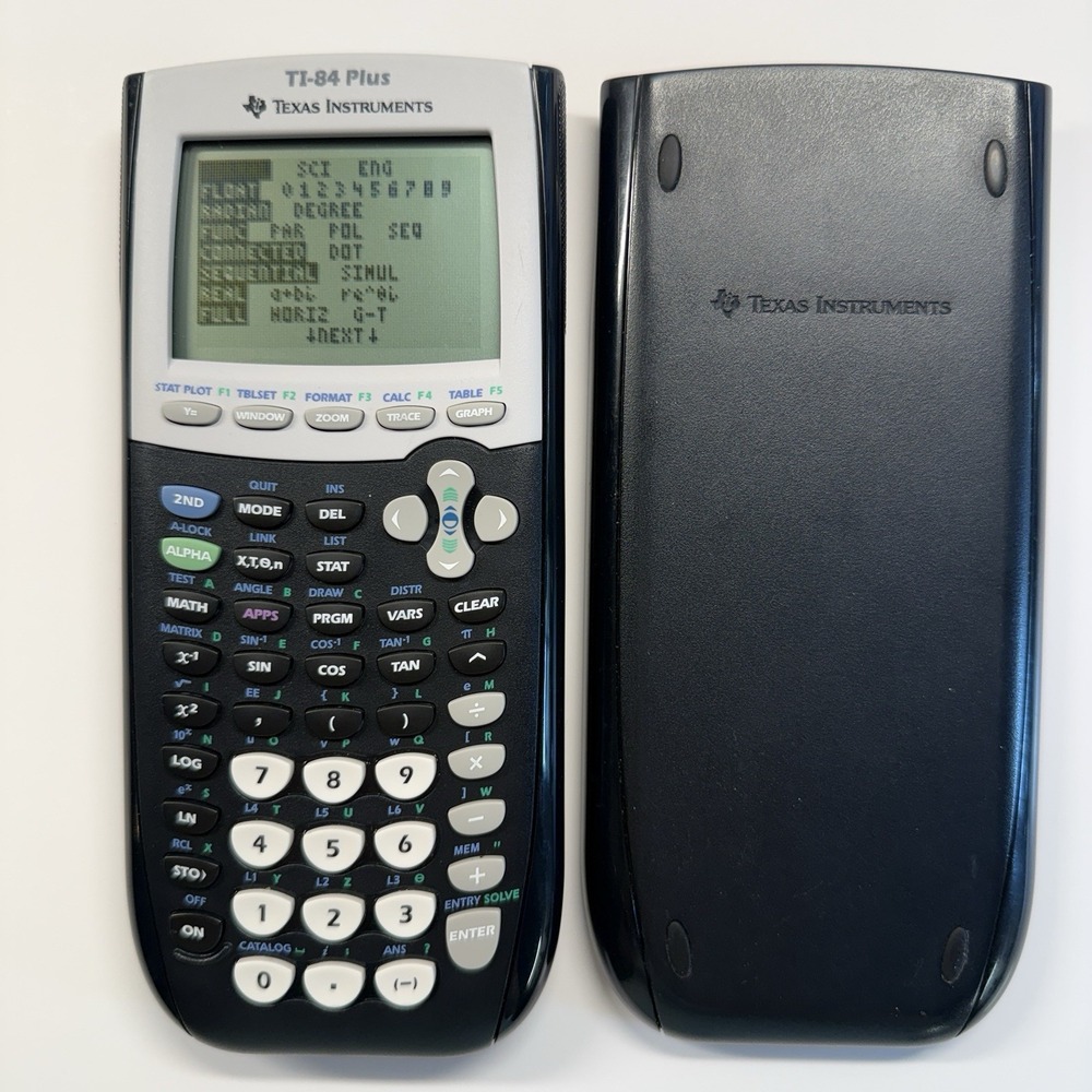Texas Instrument TI 84 Plus Graphing Calculator-w/cover & Guide-Tested Working